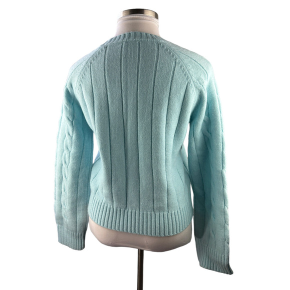 Anthropologie Callahan Betsy Cable Knit Sweater Ice Blue Size Medium - Picture 4 of 11